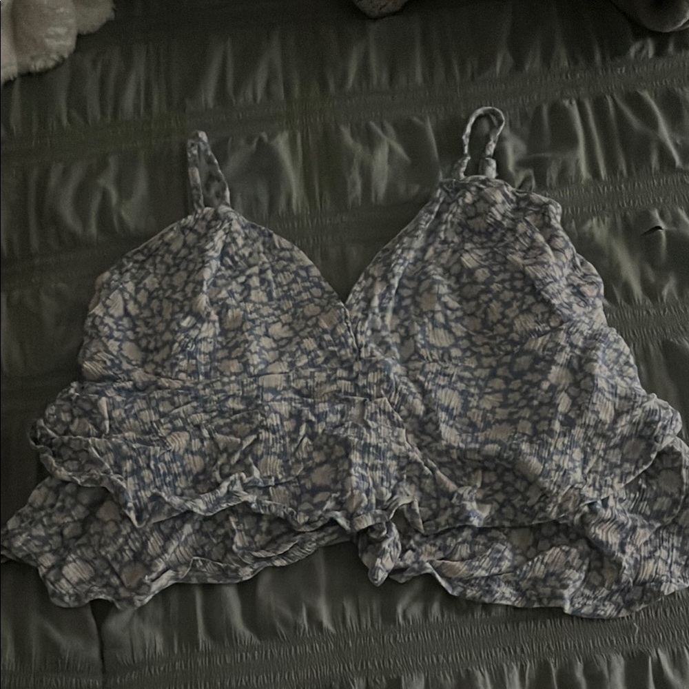 Blue Patterned Women's Top